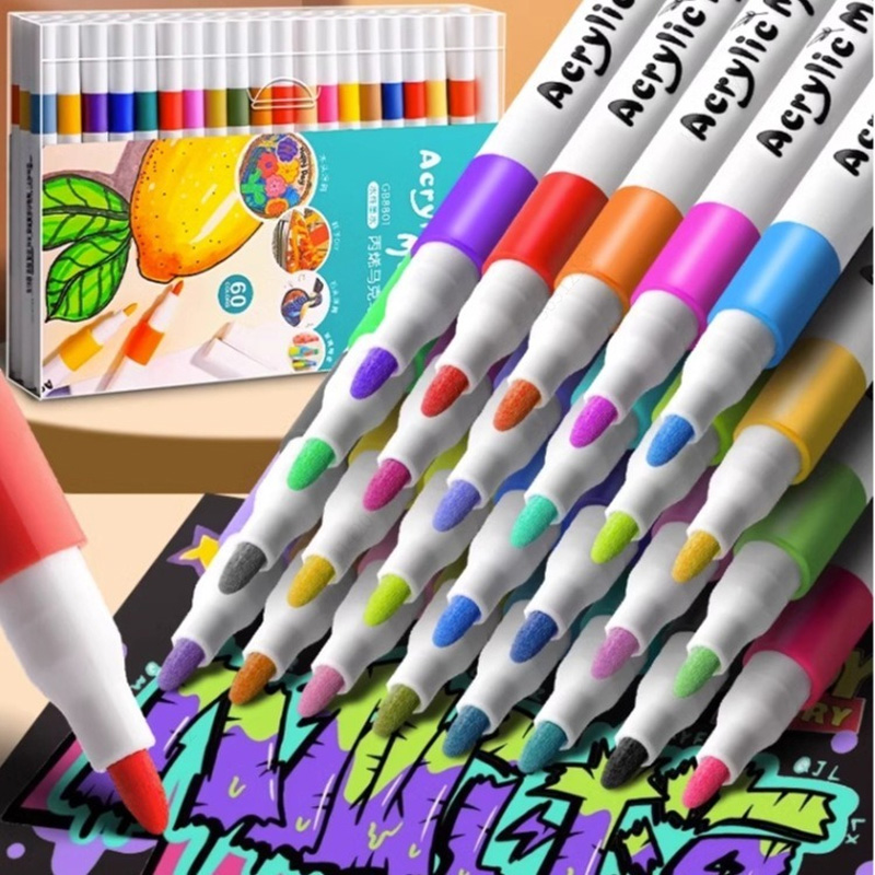 Art Craft For Toddlers - 12-80색 아크릴 물감 아트 마커 펜