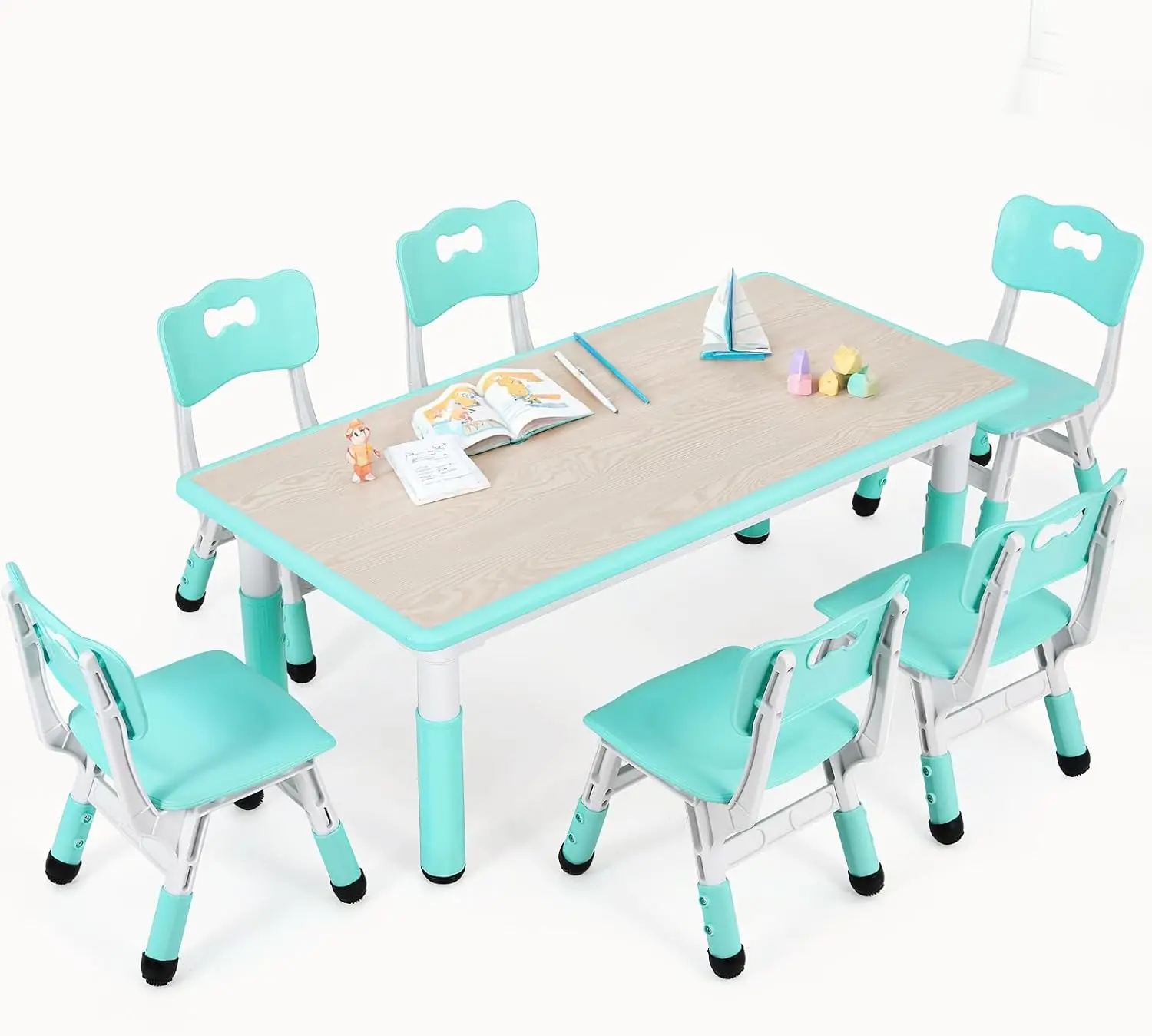 Kids Table and 6 Chairs Set, H - Art Craft Preschool 리뷰 및 가격