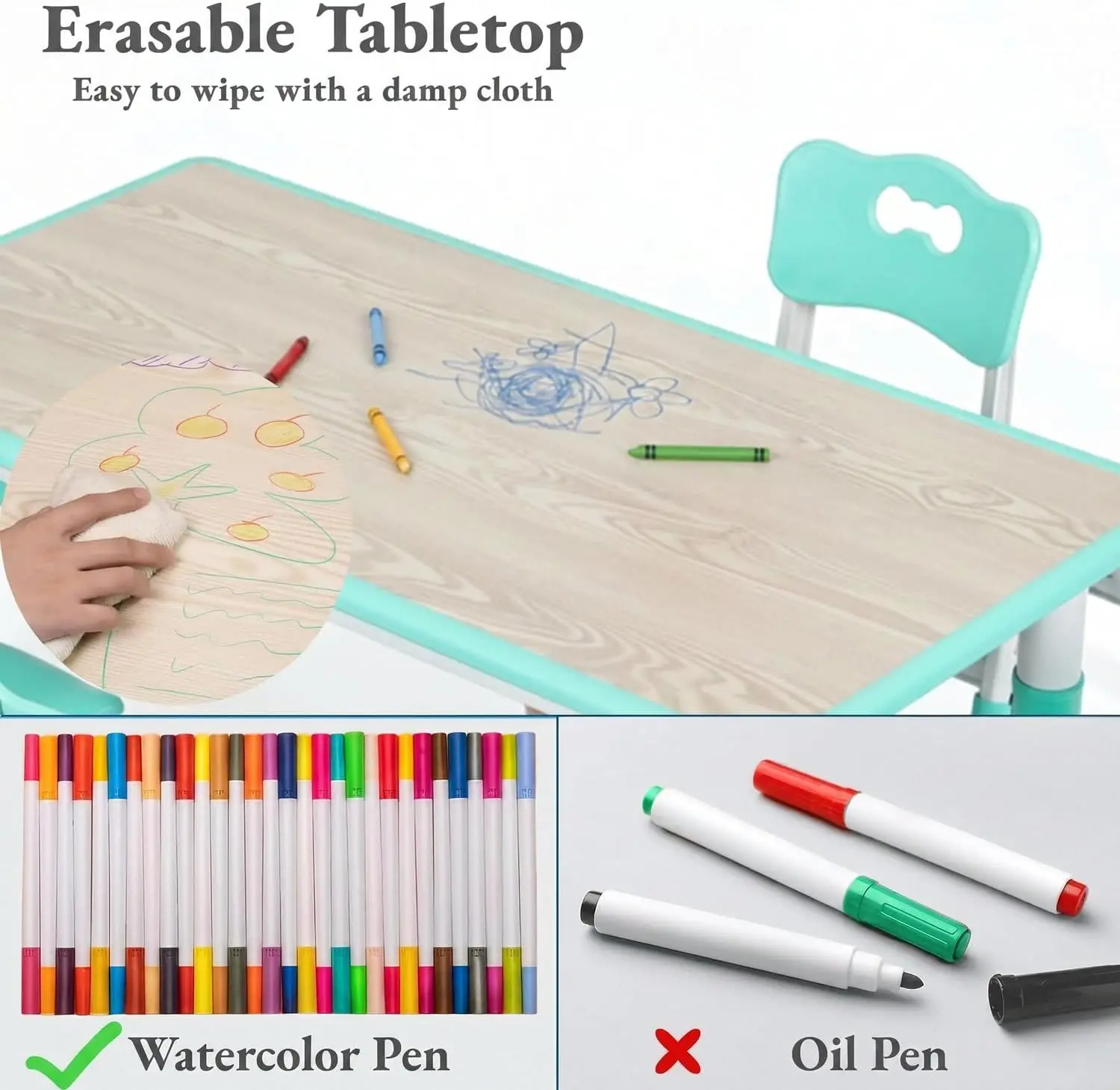 Kids Table and 6 Chairs Set, H - Art Craft Preschool 리뷰 및 가격