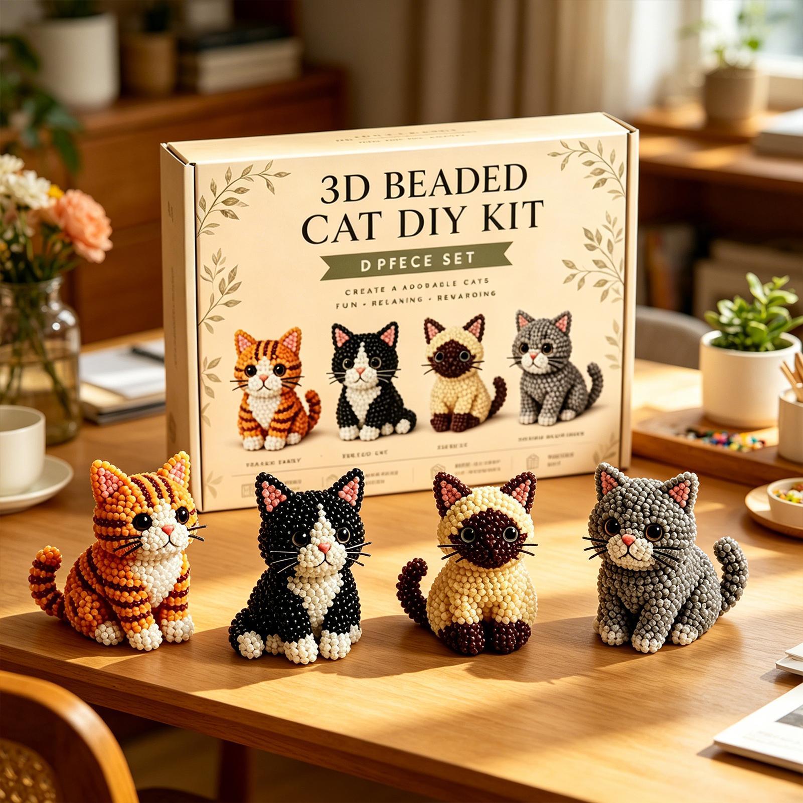 DIY 동물 비즈 공예 키트 귀여운 3D 고양이 비즈  - Art Craft Class 리뷰 및 가격