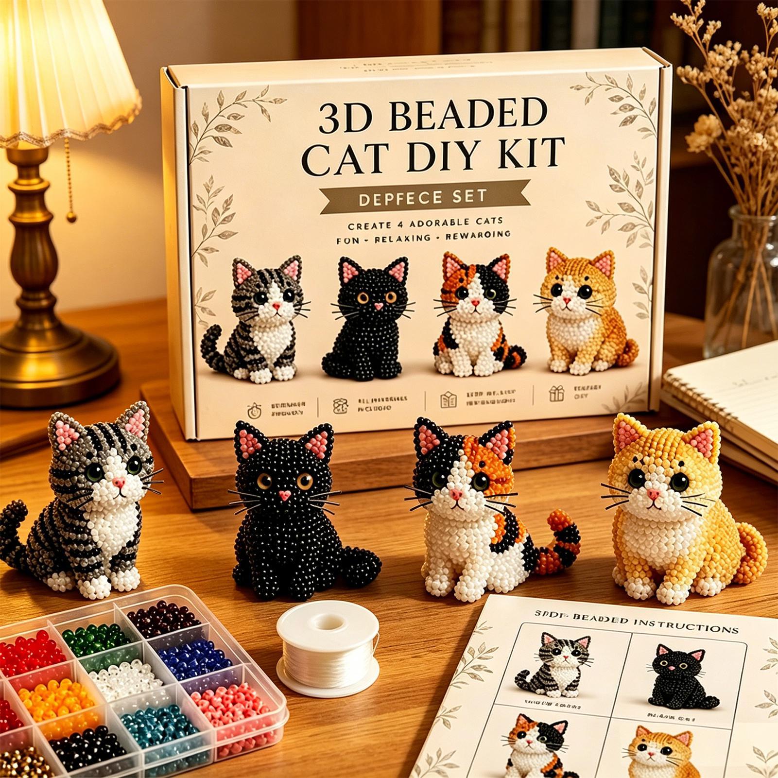 DIY 동물 비즈 공예 키트 귀여운 3D 고양이 비즈  - Art Craft Class 리뷰 및 가격