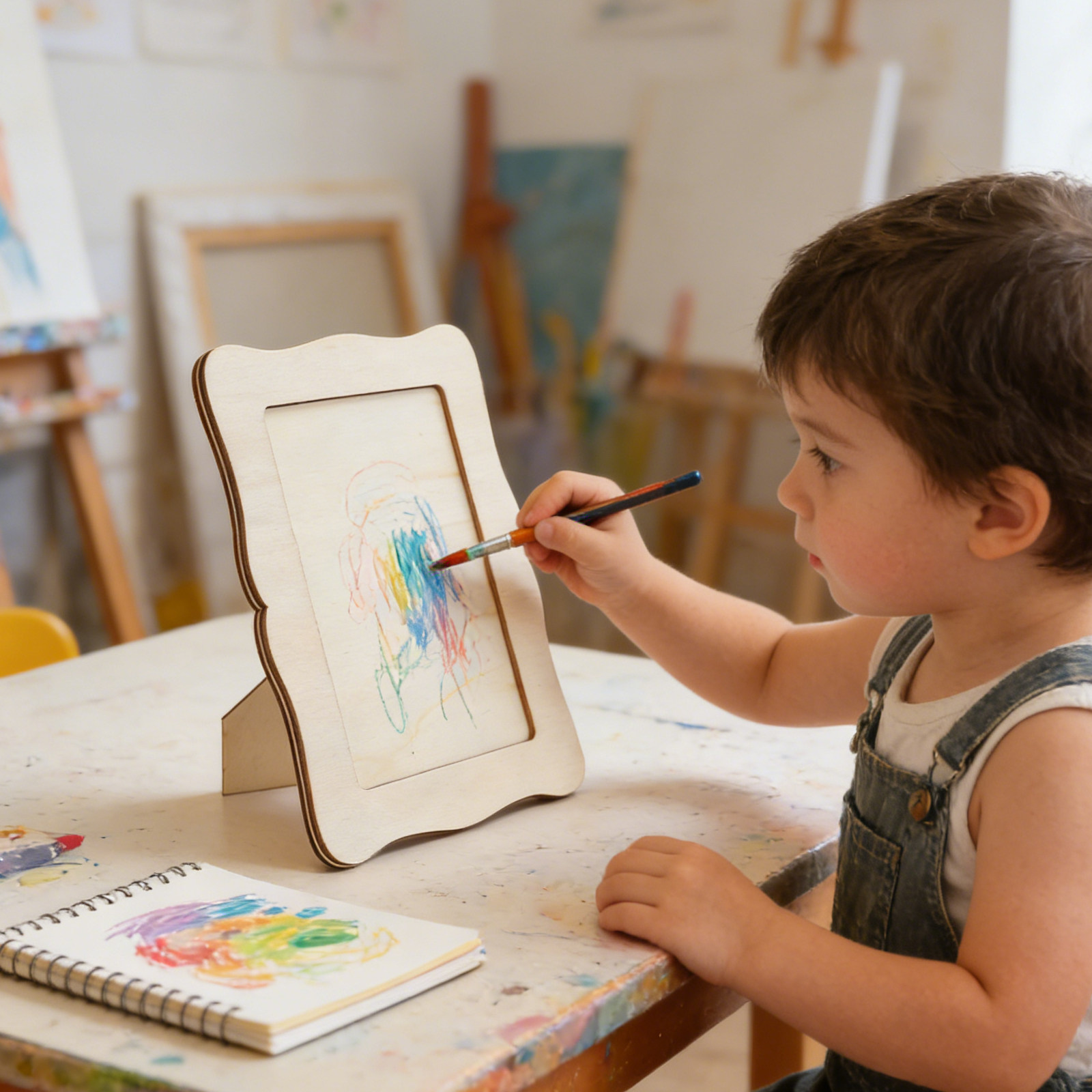 4개입 페인트 가능한 나무 사진 액자, 미완성 DIY  - Art Craft Preschool 리뷰 및 가격
