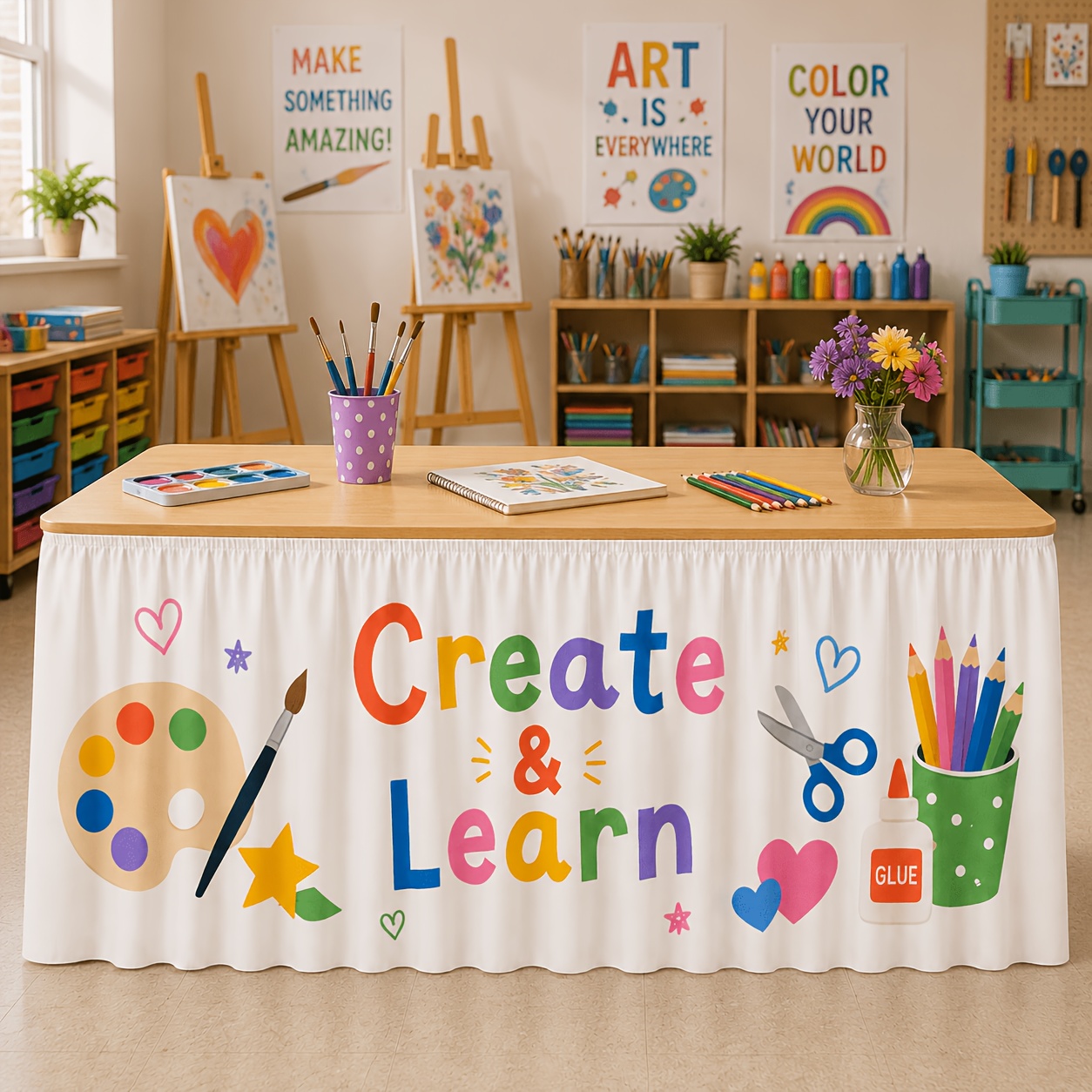 테이블보 테이블 스커트, 창의적인 학습 미술 공예 테이 - Art Craft Class 리뷰 및 가격