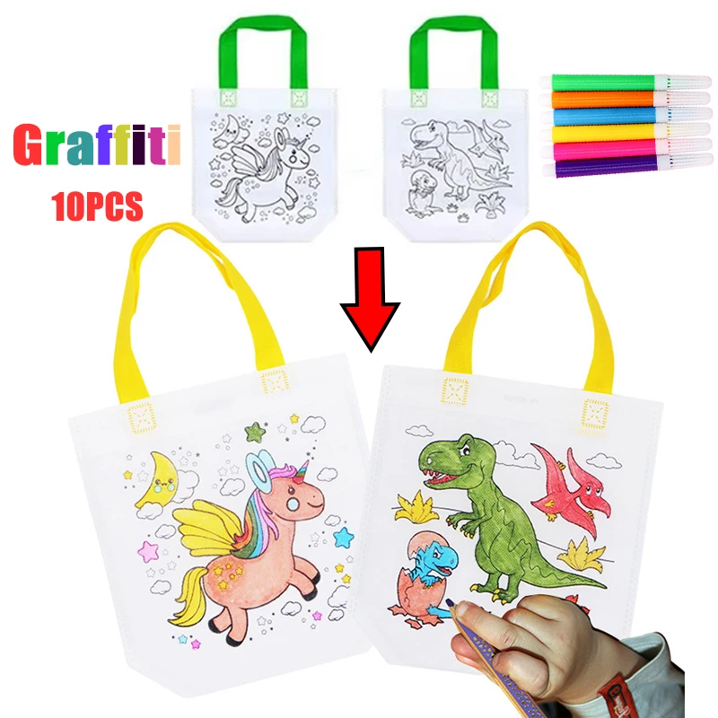 1-10개 세트 DIY 그래피티 가방 마커 포함 수제  - Art Craft For Toddlers 리뷰 및 가격
