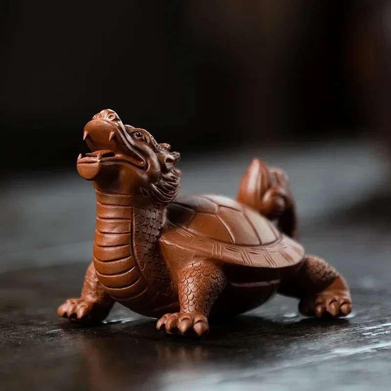이싱 자주색 점토 예술 차 장식품 행운의 용 거북이 조 - Art Craft Clay 리뷰 및 가격