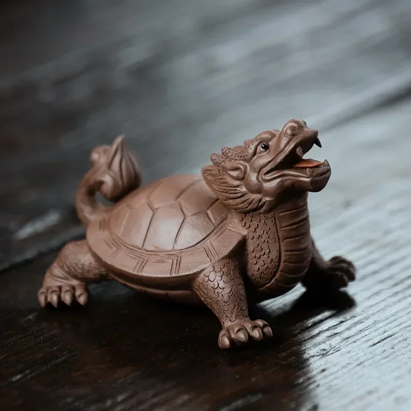 이싱 자주색 점토 예술 차 장식품 행운의 용 거북이 조 - Art Craft Clay 리뷰 및 가격