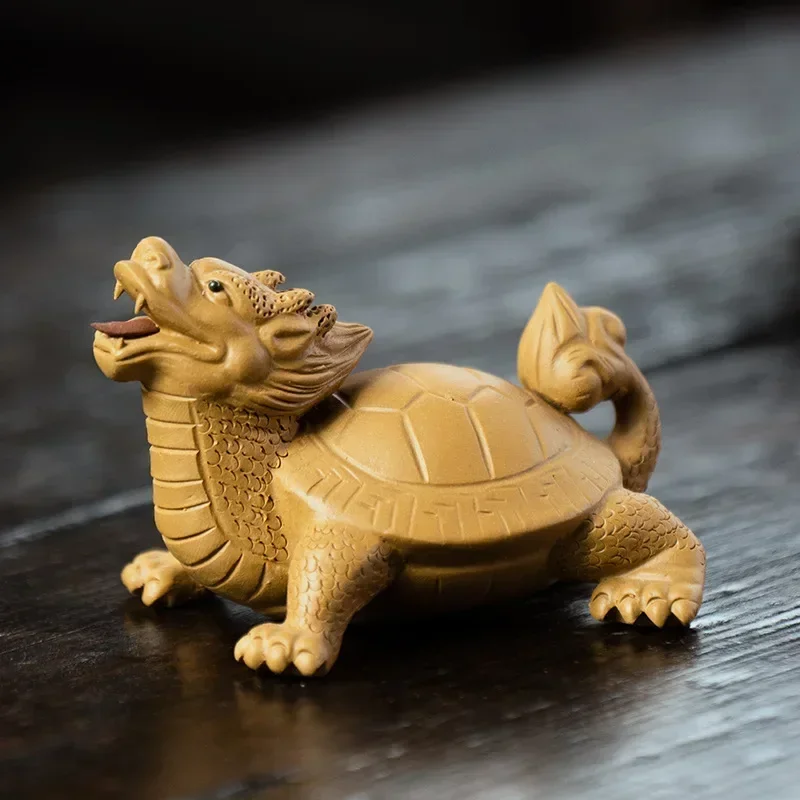 이싱 자주색 점토 예술 차 장식품 행운의 용 거북이 조 - Art Craft Clay 리뷰 및 가격