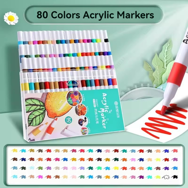 12-80색 아크릴 물감 아트 마커 펜 세트, 어린이용 - Art Craft For Toddlers 리뷰 및 가격