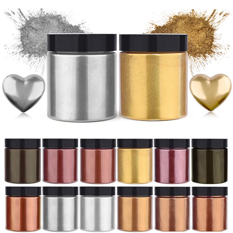 50g 쉬머 메탈릭 골드 실버 컬러 안료 진주 빛 착색 - Resin Pigment Powder 리뷰 및 가격